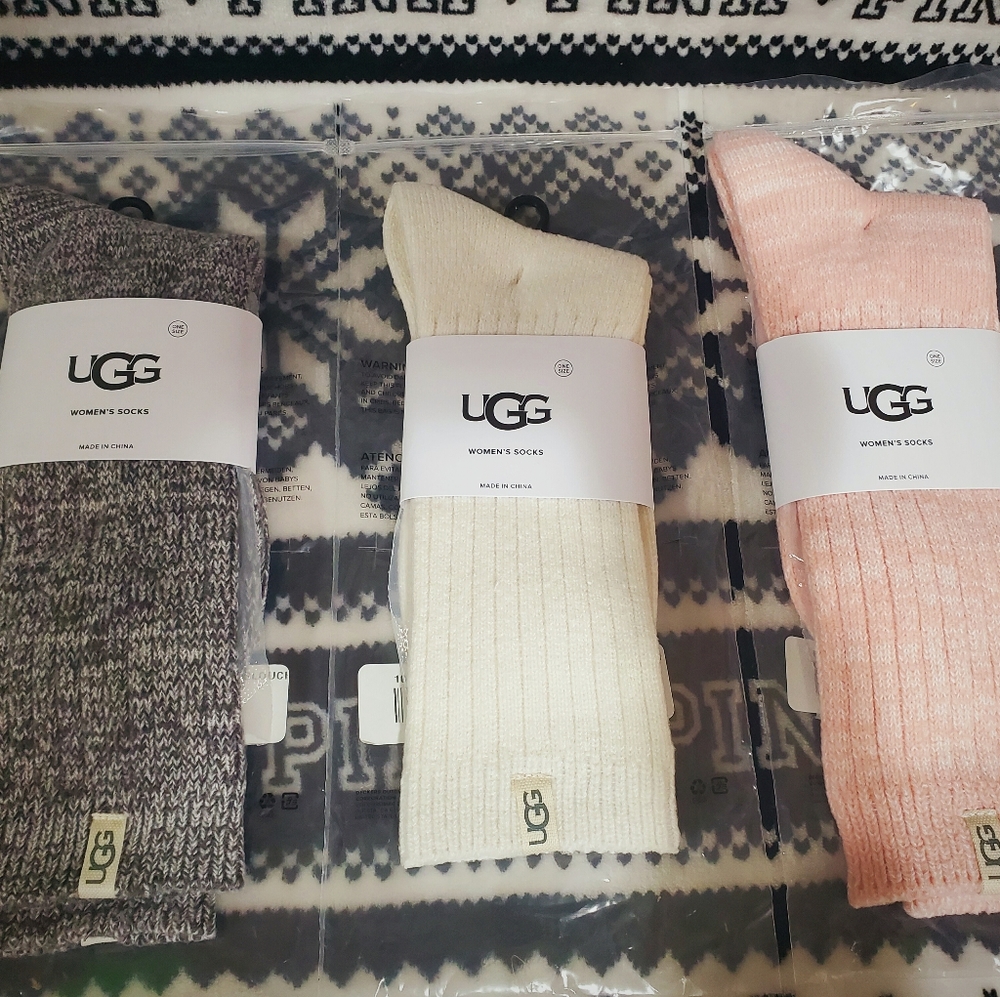 UGG Crew Sock Bundle of 3 NWT - Picture 4 of 8